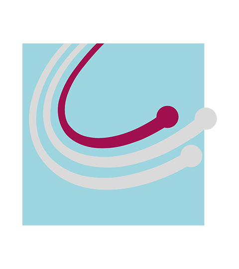 GELSEN-NET Logo mit drei Glasfasersträngen, von denen der obere farblich hervorgehoben wird. Der farbige Strang steht für das Geschäftsfeld IT-Netze. 