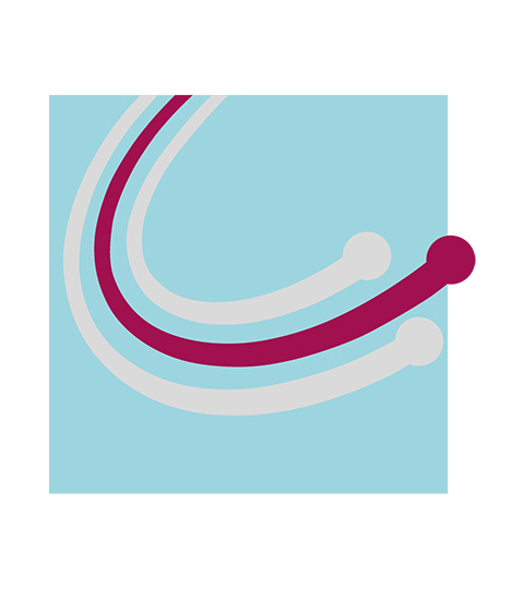 GELSEN-NET Logo mit drei Glasfasersträngen, von denen der mittlere farblich hervorgehoben wird. Der farbige Strang steht für das Geschäftsfeld IT-Services. 